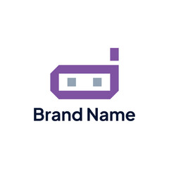 Fototapeta premium Letter D and Bot Logo
