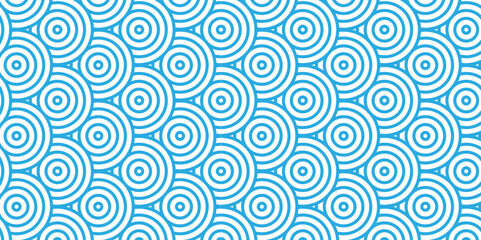 Overlapping Pattern Minimal diamond geometric waves spiral and abstract circle wave line. blue color seamless tile stripe geometric create retro square line backdrop pattern background.