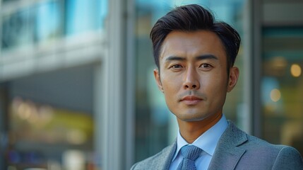 Obraz premium An Asian individual showcasing their unique sense of style in business casual attire, blending cultural influences 