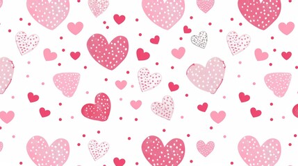 pink pattern with big and small hearts generative ai