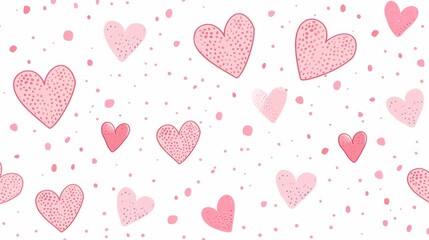 pink pattern with big and small hearts generative ai