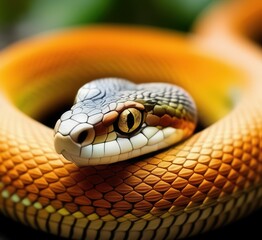 Snake on isolated black background, National Animals, World Animals Day, Religious Animals, International Wildlife Day, Desart Animals, Generative Ai