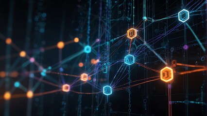 Fototapeta premium abstract background Blockchain Network Digital Connectivity