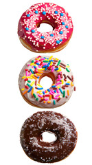 faried colorful doughnut items photo clipart set isolated on