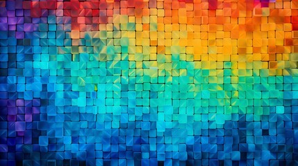 Colorful 3D rendering of a surface with beveled squares.