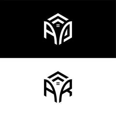 AP AR hexagon logo vector, hexagon home logo, real estate and construction logo, develop, natural, luxury, modern, finance logo, strong, suitable for your company.