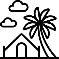 Camping Line Icon Design Vector Ramadan