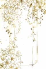 Golden floral cascade on an ivory backdrop