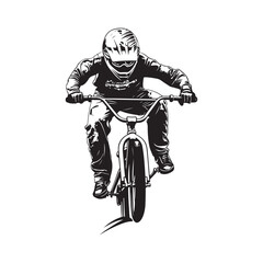 Naklejka premium Bmx Rider Vector Art, Icons, and Graphics on white background