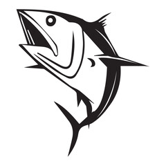 Tuna fish jumping out of the water - cut out vector icon