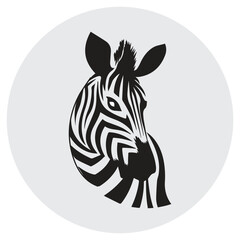 Zebra animal illustration, nature conservation vector black and white stripes Vector illustration