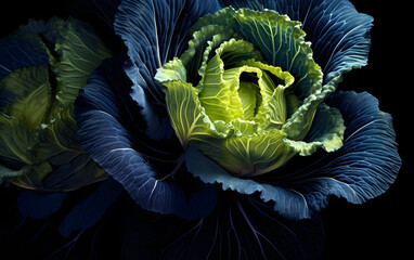 Obraz premium Cabbage on a dark background