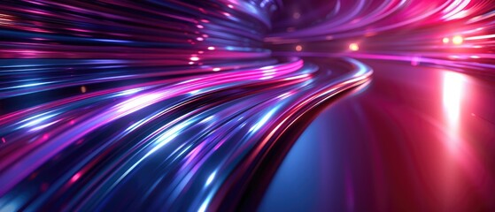 Fiber optic cables transmitting data at high speeds.