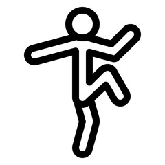 fun dancer outline icon and illustration