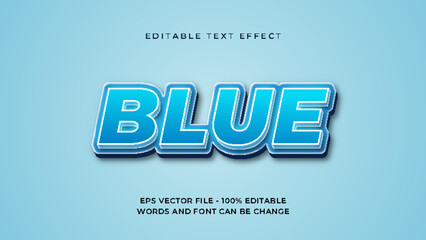Blue light editable text effect premium, 3d style.