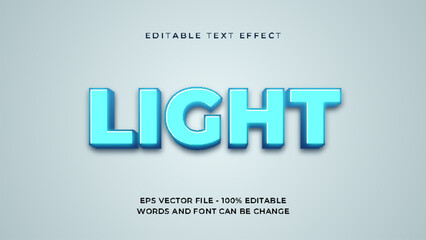 Light blue editable text effect premium, 3d style.