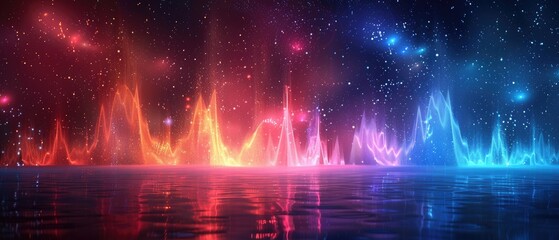 The image is showing the sound wave with the beautiful reflection on the water surface.