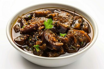 Eggplant pickle, isolated on white