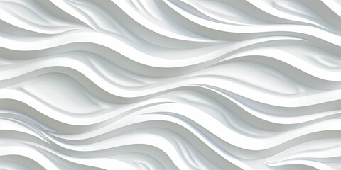 Obraz premium This abstract white background features a captivating wavy pattern, creating a seamless texture that adds depth and intrigue to any design. The undulating waves flow gracefully across the canvas