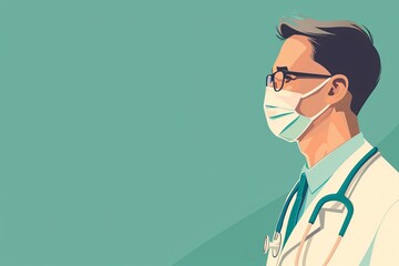 Illustration of experienced glasses doctor template for medical quotes
