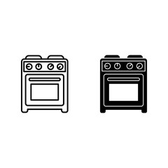 Stove oven icon design. Stove icon. cooking symbol color editable