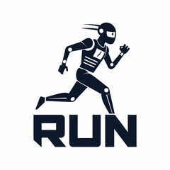 Obraz premium Running Robot man logo (12)