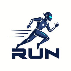 Obraz premium Running Robot man logo (17)