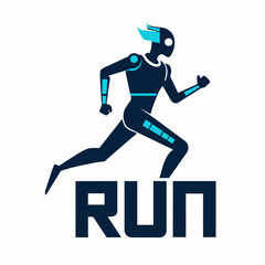 Running Robot man logo (22)