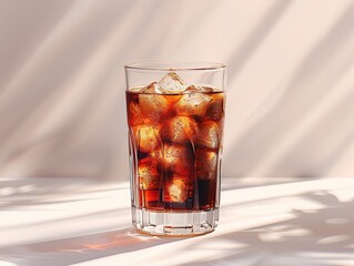 Cola with ice glass of cola with ice isolated on white background