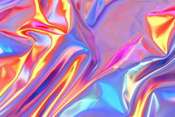 Fototapeta premium Iridescent Fabric: Fluid Rainbow Shimmer