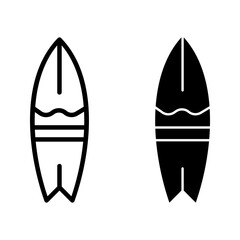 surfboard icon. surfing sign color editable