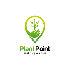 Plant point logo design template