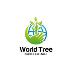 World Tree logo design template