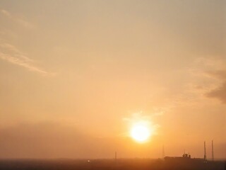 sunset over the city