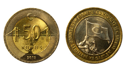 50 Turkish kurus coin of 2019