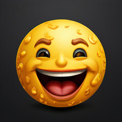 Fototapeta premium A concept with happy emoji, World Emoji Day, Generative Ai