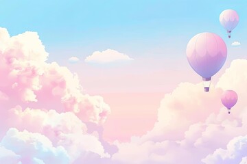Obraz premium A sky full of pastel-colored hot air balloons