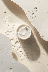 Obraz premium displays skincare products on a beige surface background with an elegant minimalistic presentation, luxurious and high-quality branding product