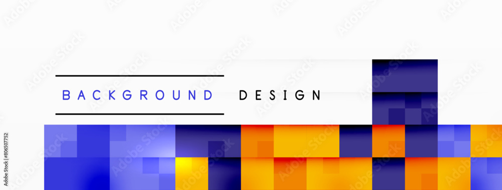Poster colorfulness and contrast in a vibrant blue and magenta background design with squares. the dynamic 