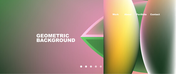 Colorful gradients with abstract geometric shapes. Vector Illustration For Wallpaper, Banner, Background, Card, Book Illustration, landing page