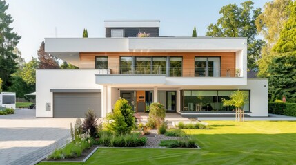 Obraz premium House design, white minimalist house