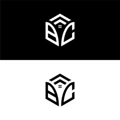 BC hexagon logo vector, hexagon home logo, real estate and construction logo, develop, natural, luxury, modern, finance logo, strong, suitable for your company.