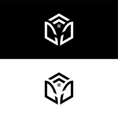 CC hexagon logo vector, hexagon home logo, real estate and construction logo, develop, natural, luxury, modern, finance logo, strong, suitable for your company.