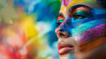 The face of LGBTQ pride activists showcasing a variety of cultural performances