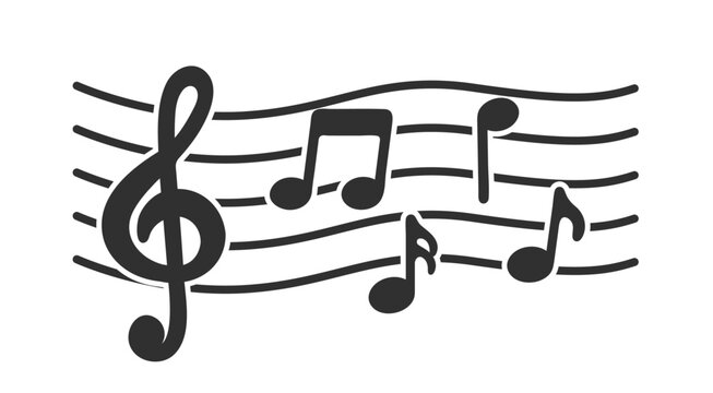 recommend clip art: Cute music note sheet icon staff vector, melody music note key sheet, vector sheet music, musical notes melody	