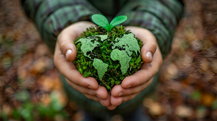 hands holding a green plant,
ESG Green Energy Sustainable Industry Environmen