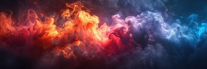 Fototapeta premium Coloful smoke, smoke wallpaper, wavy smoke and black screen wallpaper, 3d smoke wallpaper, smoke overly wallpaper, fog background