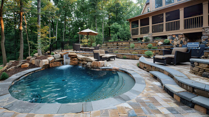 Luxurious Backyard Pool and Patio Design