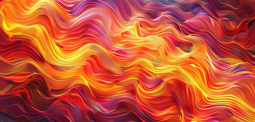 Fototapeta premium Dynamic pixel waves in fiery red and orange, capturing the essence of digital flames.