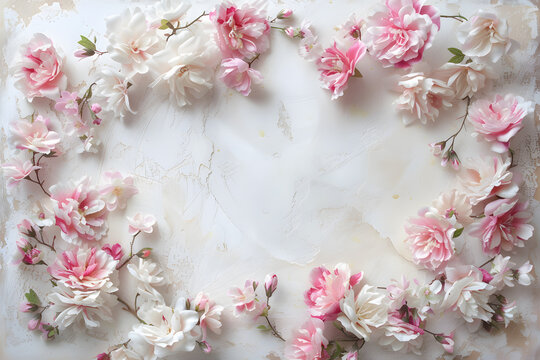 Floral Frame on Vintage Paper Background